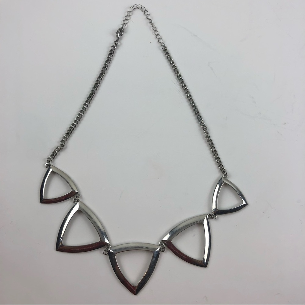 Silver Triangle Chunky Necklace
